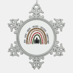 Xmas Gift Joy Love Hope Peace Tin Sneeuwvlok Ornament