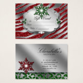 Xmas Gift Kaart Jewelry Zebra Red Green (Voorkant /achterkant)
