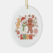 Xmas Gift laat het sneeuwen Keramisch Ornament (Rechts)