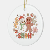 Xmas Gift laat het sneeuwen Keramisch Ornament (Links)