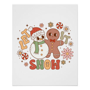 Xmas Gift laat het sneeuwen Perfect Poster