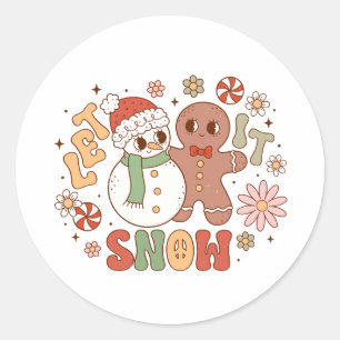 Xmas Gift laat het sneeuwen Ronde Sticker