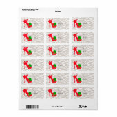 Xmas Gift Labels Schattigee Zebra Schoen Rode stip (Full Sheet)