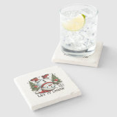 Xmas Gift Let It Snow Man Stenen Onderzetter (Zijkant)