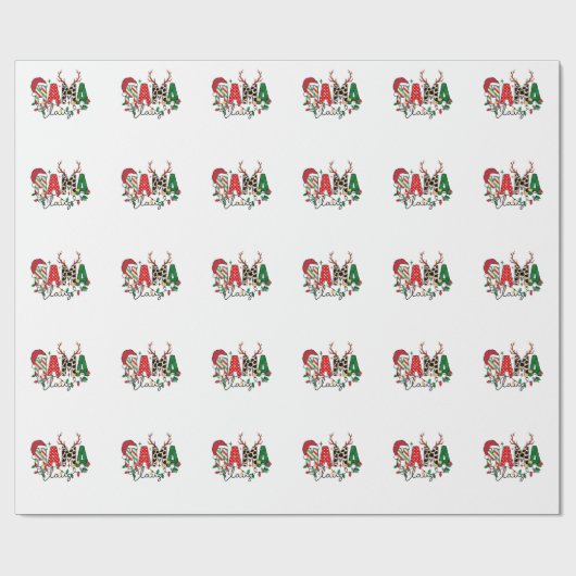 Xmas Gift Mama Claus met Kinder Cadeaupapier (Vlak)