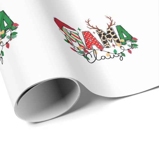 Xmas Gift Mama Claus met Kinder Cadeaupapier (Rol Hoek)