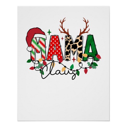 Xmas Gift Mama Claus met Kinder Perfect Poster (Voorkant)