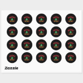Xmas Gift Meowy Kerstmis Ronde Sticker (Vel)