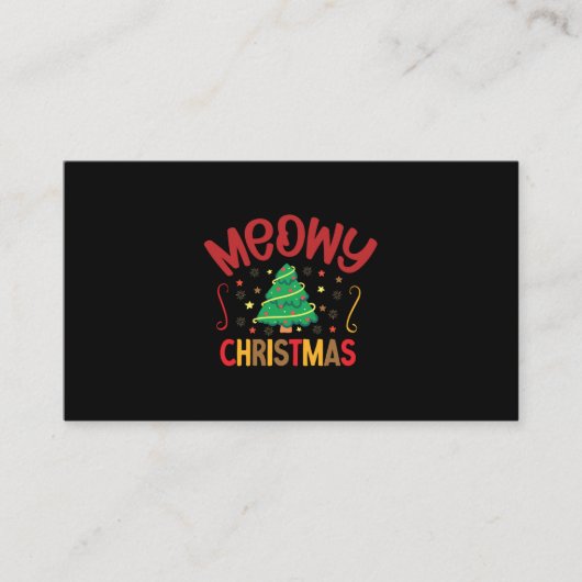 Xmas Gift Meowy Kerstmis Visitekaartje (Voorkant)
