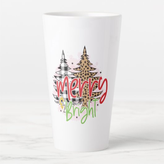 Xmas Gift Merry Bright Latte Mok (Voorkant)