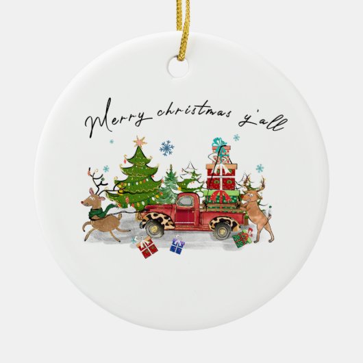 Xmas Gift Merry Kerstmis Keramisch Ornament (Voorkant)