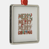 Xmas Gift Merry Merry Kerst Metalen Ornament (Rechts)