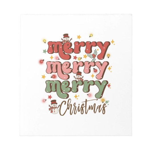 Xmas Gift Merry Merry kerst Notitieblok (Voorkant)