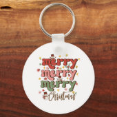Xmas Gift Merry Merry kerst Sleutelhanger (Voorkant)