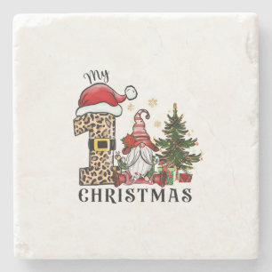 Xmas Gift My First Kerstmis Stenen Onderzetter