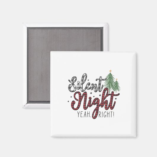 Xmas Gift Silent Night Ja Magneet (Voorkant / Achterkant)