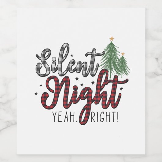 Xmas Gift Silent Night Ja Wijn Etiket (Enkel label)