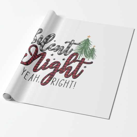 Xmas Gift Silent Night Yeah Cadeaupapier (Uitgerold)