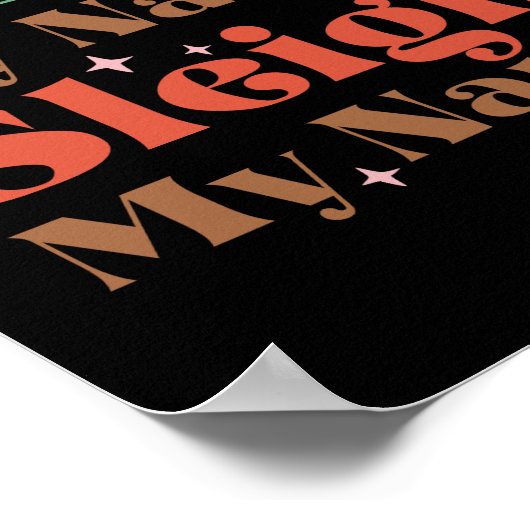 Xmas Gift Sleigh Mijn naam Poster (Hoek)