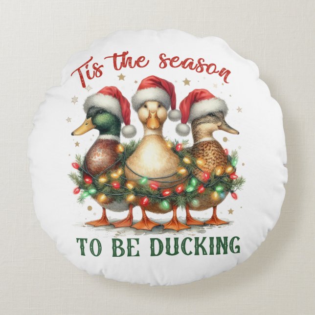 Xmas Gift te zijn Ducking Rond Kussen (Voorkant)