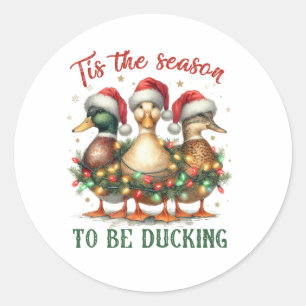 Xmas Gift te zijn Ducking Ronde Sticker