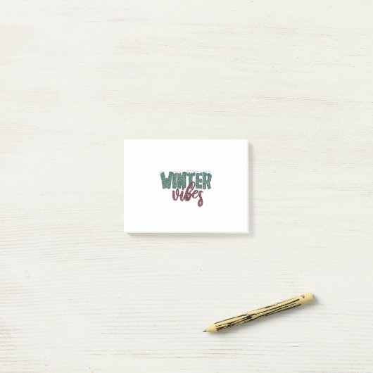 Xmas Gift Winter Vibes Post-it® Notes (Op bureau)