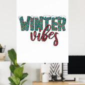 Xmas Gift Winter Vibes Poster (Thuiskantoor)