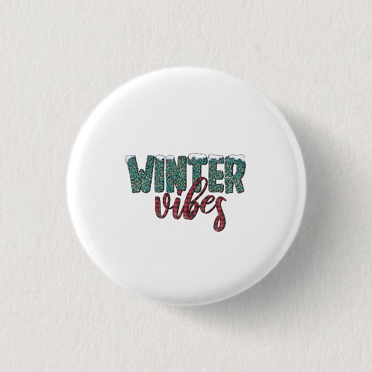 Xmas Gift Winter Vibes Ronde Button 3,2 Cm (Voorkant)