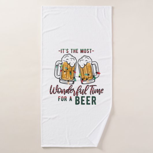 Xmas Gift Wonderful Time For A Beer Badhanddoek (Badhanddoek)