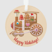 Xmas Gingerbread Cartoon en vliegtuigtrein Ornament (achterkant)