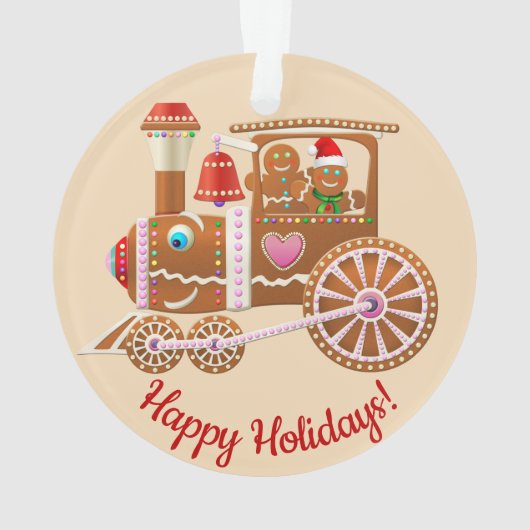 Xmas Gingerbread Cartoon en vliegtuigtrein Ornament (achterkant)