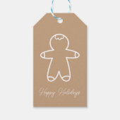 Xmas Gingerbread Man Beige #C6A27F Gift Label Cadeaulabel (Voorkant)