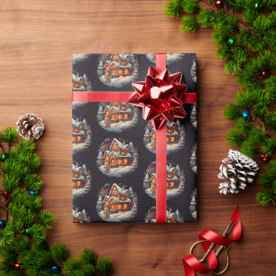 Xmas Gingerbread man huis Cadeaupapier