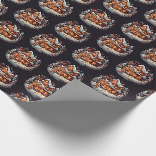 Xmas Gingerbread man huis Cadeaupapier (Hoek)