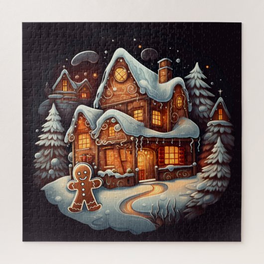 Xmas Gingerbread man huis Legpuzzel (Verticaal)