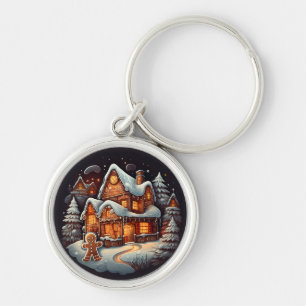 Xmas Gingerbread man huis Sleutelhanger