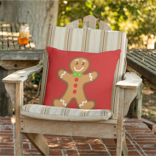XmaS gingerbrood man 2 achterkleuren Buitenkussen (Stoel)