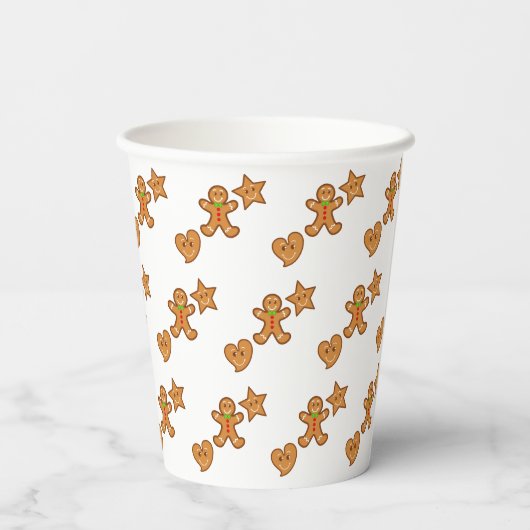 XmaS Gingerbrood Pals Pattern Papieren Bekers (Achterkant)