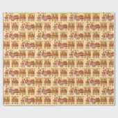 Xmas Gingerbrood Steam Trains Patroon Cadeaupapier (Vlak)