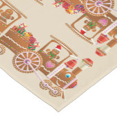 Xmas Gingerbrood Steam Trains Patroon Korte Tafelloper (Hoek)