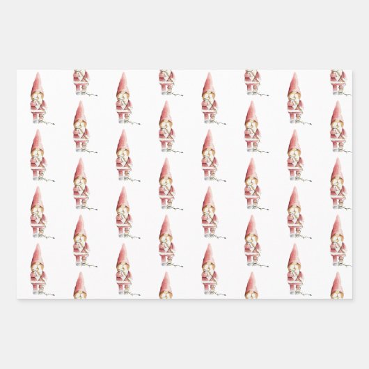 XMAS Gnome Design 1 Inpakpapier Vel (Voorkant 3)