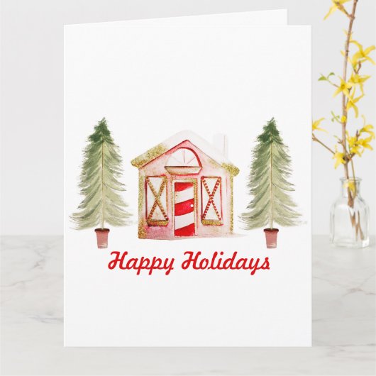 XMAS Gnome Design 4 Kaart (Gele Bloem)