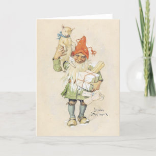 Xmas Gnome Retro Vintage Kerst Kaart