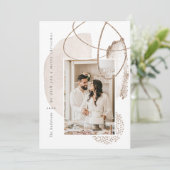 Xmas Gold Boho Modern Geometric Photo Holiday Card Feestdagenkaart (Staand voorkant)