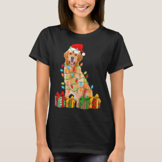 Xmas Golden Retriever Dog kerstlampjes T-shirt