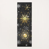 Xmas Golden Snowflakes on Black Background Yogamat (Achterkant)