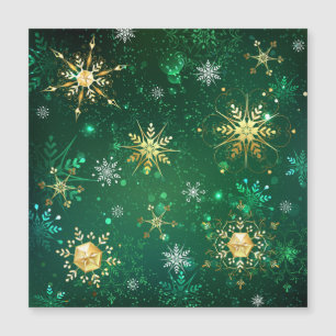 Xmas Golden Snowflakes op groene achtergrond
