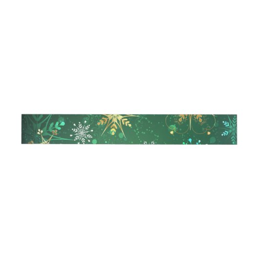 Xmas Golden Snowflakes op groene achtergrond (Individueel)