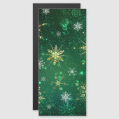 Xmas Golden Snowflakes op groene achtergrond (Voorkant / Achterkant)