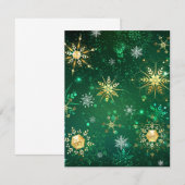 Xmas Golden Snowflakes op groene achtergrond (Voorkant / Achterkant)